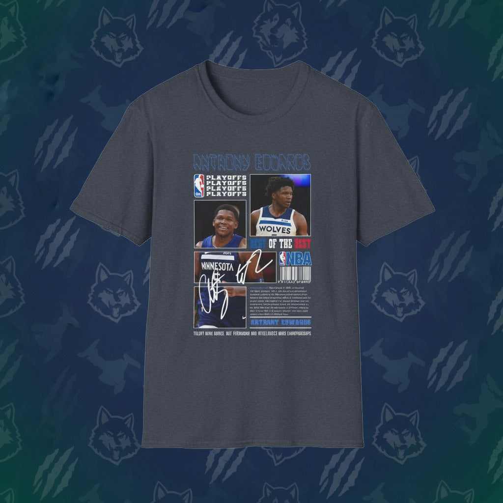 Healther Grey t-shirt with basketball player graphic