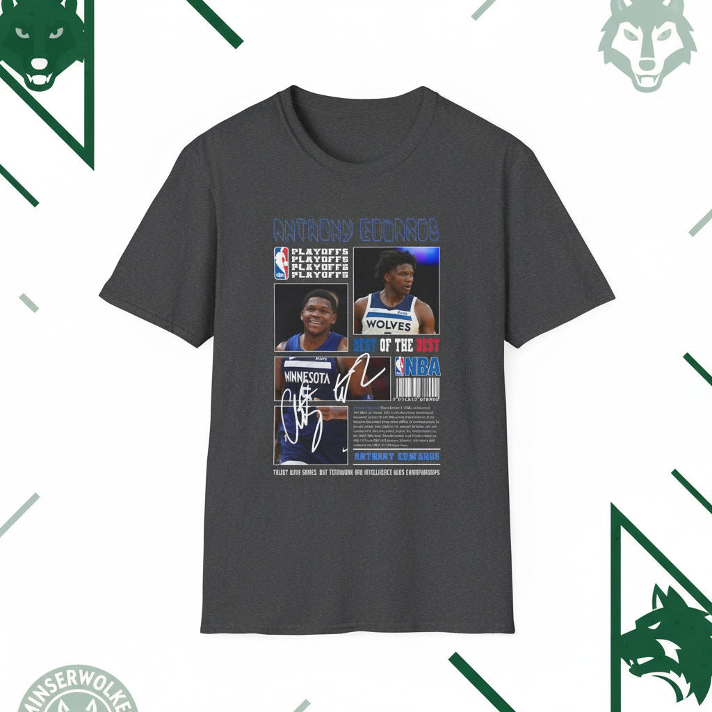 Dark gray t-shirt with sports-themed graphic 