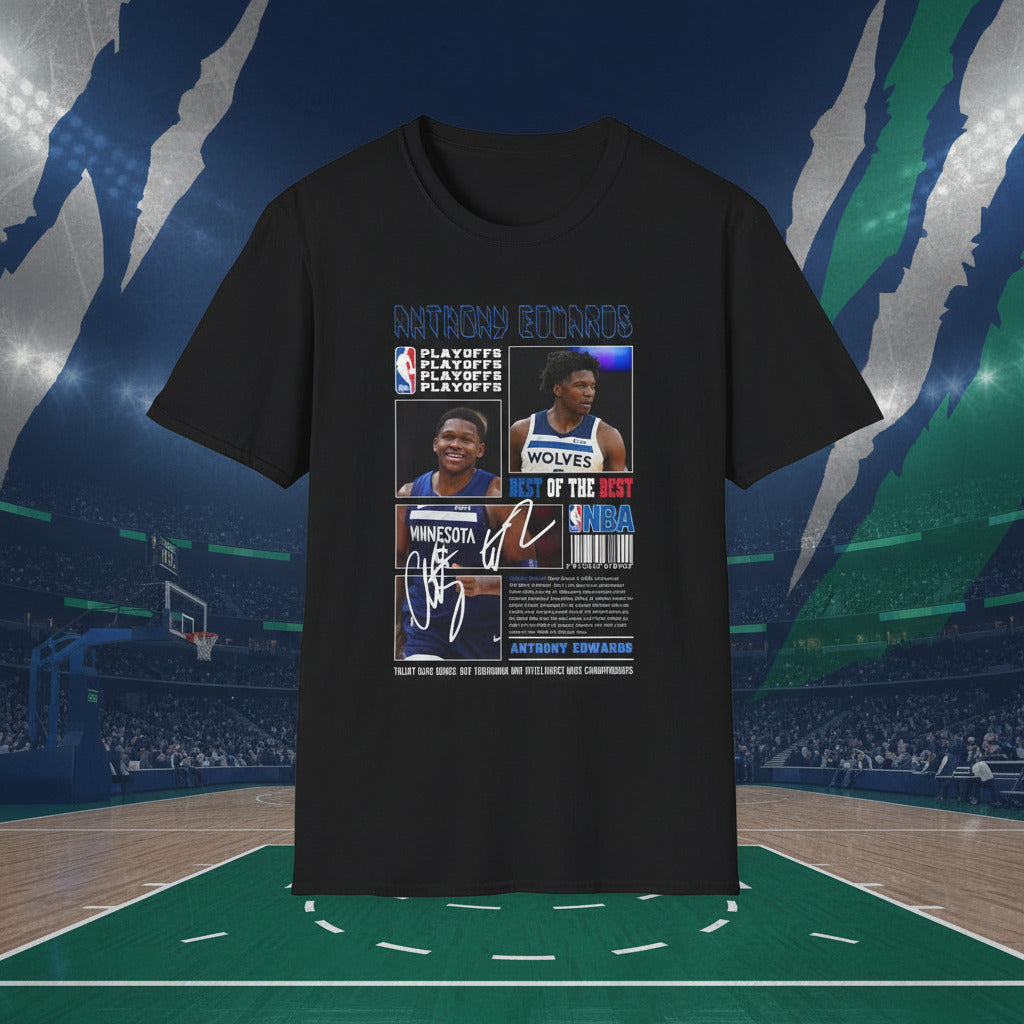 Black t-shirt with basketball player graphics 