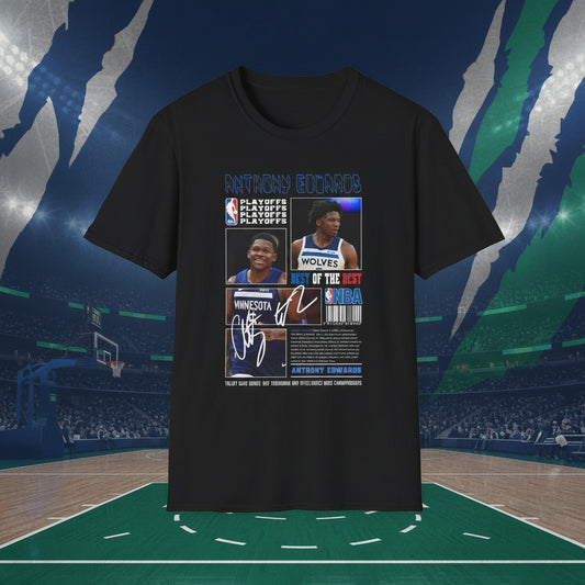 Black t-shirt with basketball player graphics 