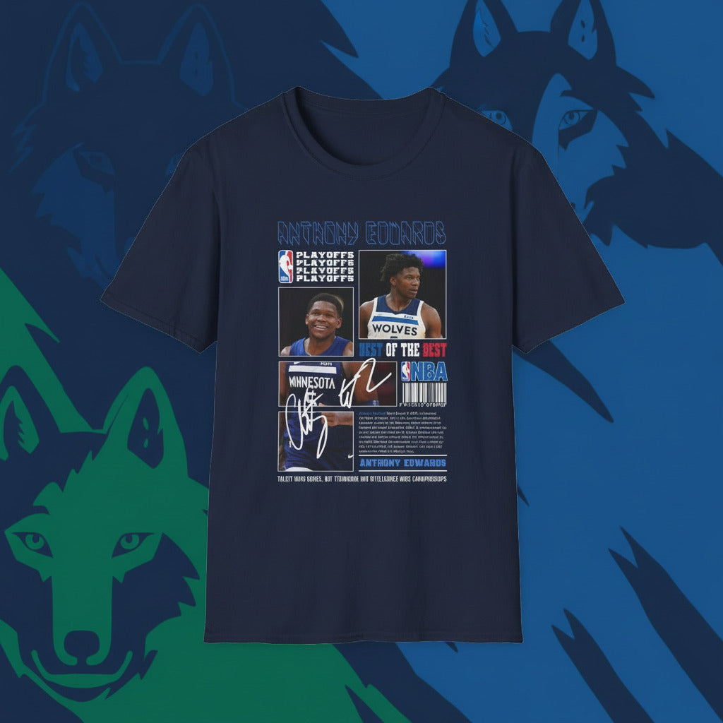Navy blue t-shirt with basketball player graphic 