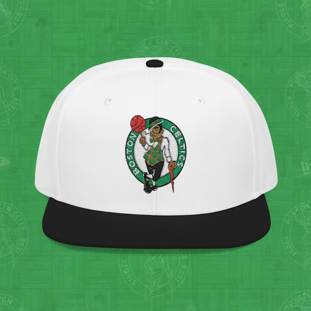 White and black cap with Boston Celtics logo