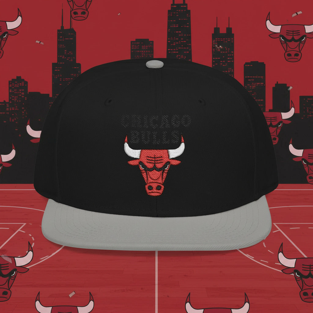 Black & Grey cap with Chicago Bulls logo 