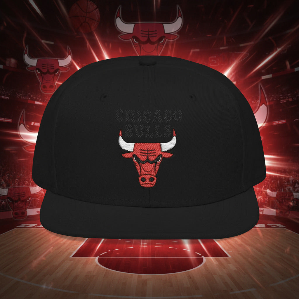 Black cap with Chicago Bulls logo 