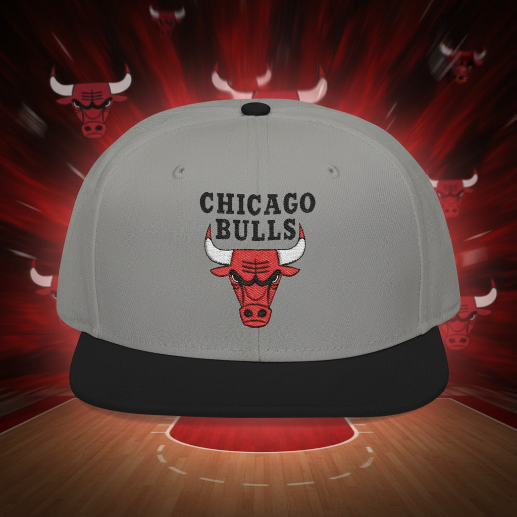 Gray & Black cap with Chicago Bulls logo  