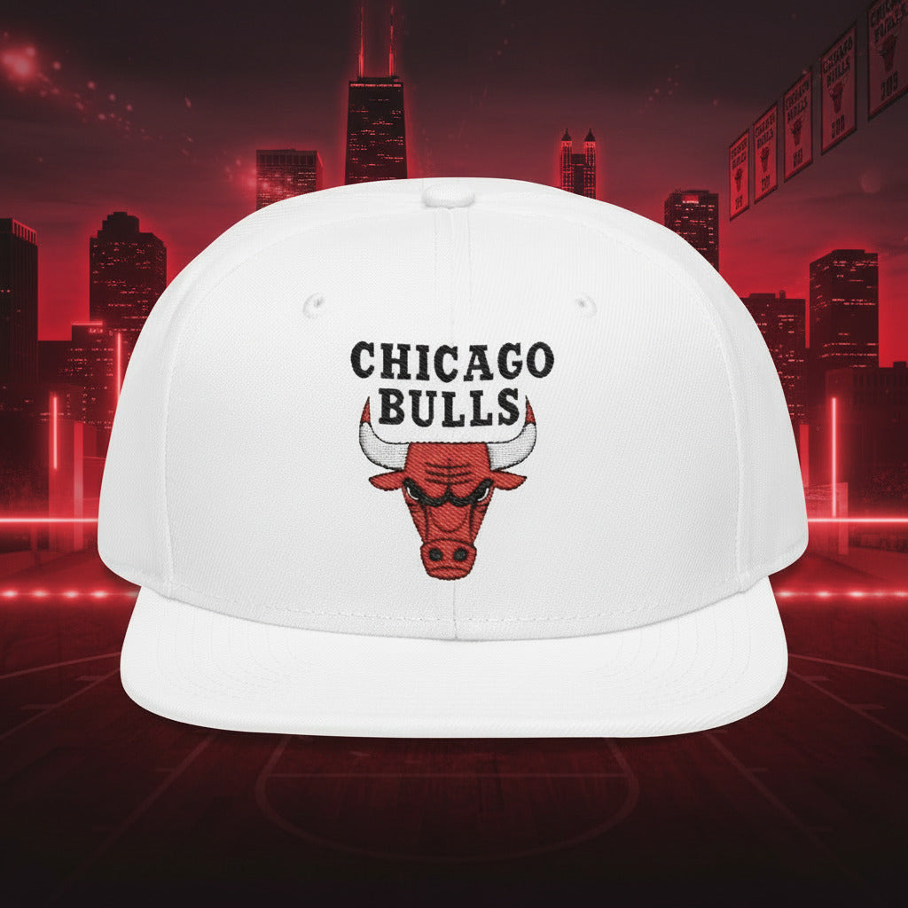 White cap with Chicago Bulls logo