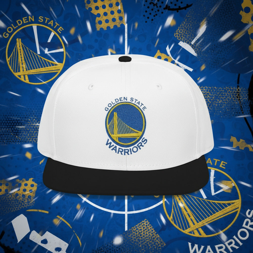 White cap with Golden State Warriors logo 