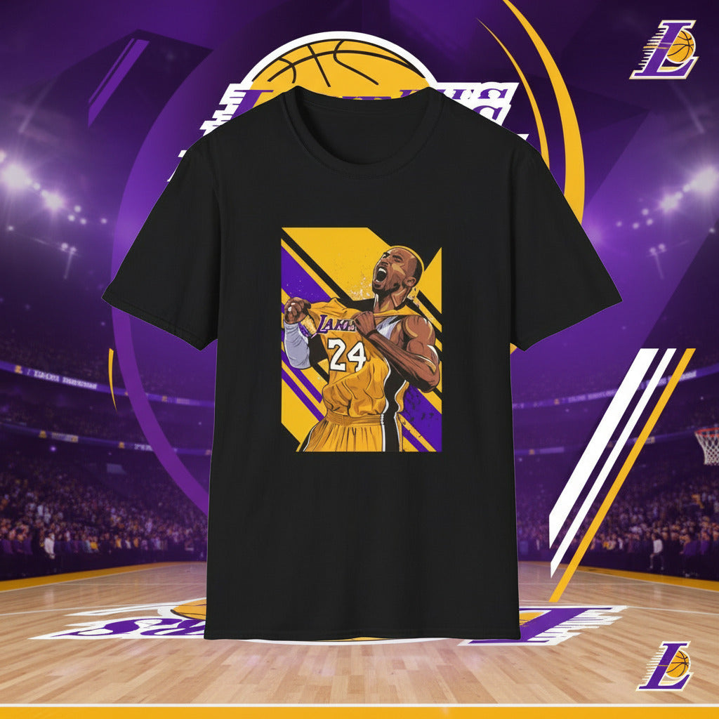 Black t-shirt with a graphic of Kobe Bryant  basketball player