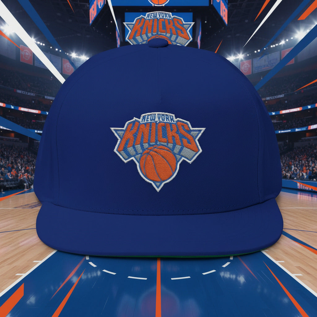 Blue cap with New York Knicks logo 