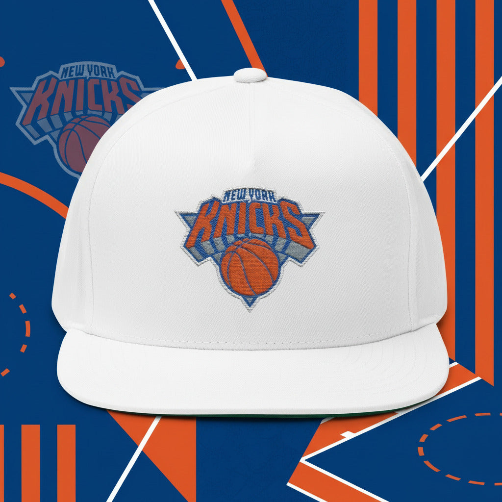 White cap with New York Knicks logo on a 